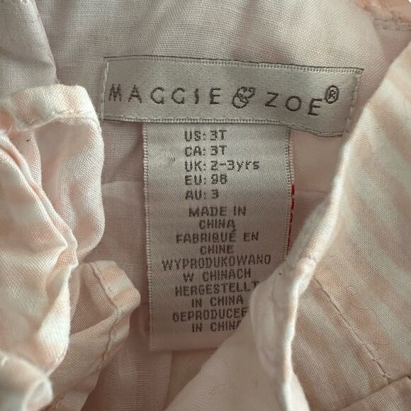 Maggie & Zoe Pink Dress Yellow Ducks Cottage Girly Photos Pom Poms Milkmaid 3T - Picture 7 of 7